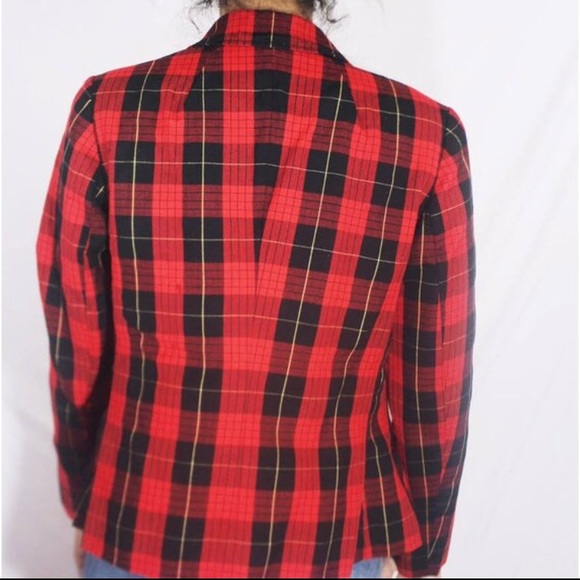 Red Plaid Blazer - Picture 3 of 3